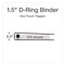 Cardinal Premier Easy Open 1-1/2 in. Capacity 11 in. x 8-1/2 in. 3 Ring ClearVue Locking Slant-D Ring Binder - Black